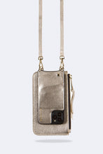 Load image into Gallery viewer, Classic Pebble Leather Zip Pouch - Metallic Gold/Gold
