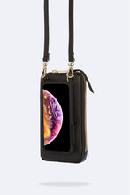 Load image into Gallery viewer, Pebble Leather Expanded Zip Pouch - Black/Gold
