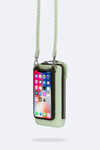 Load image into Gallery viewer, Pebble Leather Expanded Zip Pouch - Mist Green/ Silver
