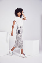 Load image into Gallery viewer, Sarah Pebble Leather Crossbody Bandolier - Black/Silver
