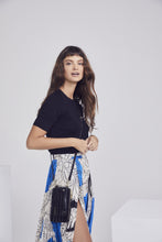 Load image into Gallery viewer, Classic Embossed Leather Zip Pouch - Black Croc/Gold
