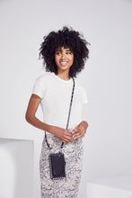 Load image into Gallery viewer, Pyramid Stud Pebble Leather Zip Pouch - Black/Silver
