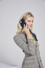 Load image into Gallery viewer, Hailey Side Slot Leather Crossbody Bandolier - Black/Gold
