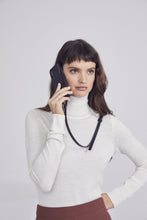 Load image into Gallery viewer, Emma Vegan Leather Crossbody Bandolier - Black/Pewter
