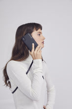 Load image into Gallery viewer, Emma Vegan Leather Crossbody Bandolier - Black/Pewter
