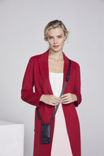 Load image into Gallery viewer, Hailey Side Slot Leather Crossbody Bandolier - Black/Pewter
