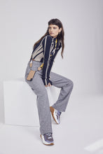 Load image into Gallery viewer, Bella Crossbody Smooth Leather Bandolier - Navy/Yellow/Silver
