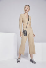 Load image into Gallery viewer, Classic Embossed Leather Zip Pouch - Dark Olive/Silver
