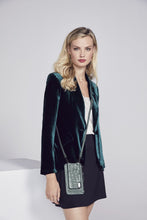 Load image into Gallery viewer, Classic Embossed Leather Zip Pouch - Green Croc/Pewter
