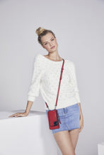 Load image into Gallery viewer, Classic Pebble Leather Pouch - Red/Silver
