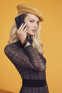 Angie Pebble Leather Bandolet Strap - Black/Gold