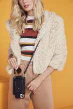 Load image into Gallery viewer, Medium Pebble Leather Expanded Zip Pouch - Black/Gold
