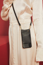 Load image into Gallery viewer, Nicole Pebble Leather Crossbody Bandolier - Black/Gold
