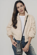 Load image into Gallery viewer, Gemma Samsung 9 Series Side Slot Pebble Leather Crossbody Bandolier - Black/Gold
