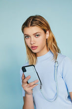 Load image into Gallery viewer, Emma Pebble Leather Adjustable Strap - Light Blue/Silver
