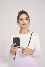 Load image into Gallery viewer, Sarah Pebble Leather Crossbody Bandolier - Black/Gold
