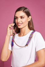 Load image into Gallery viewer, Reese Leopard Strap - Blue and Red/Gold
