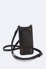 Load image into Gallery viewer, Emma Vegan Leather Crossbody Bandolier - Black/Pewter

