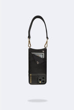 Load image into Gallery viewer, Angie Pebble Leather Bandolet Strap - Black/Gold
