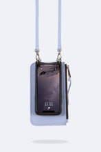 Load image into Gallery viewer, Classic Pebble Leather Zip Pouch - Periwinkle/Silver
