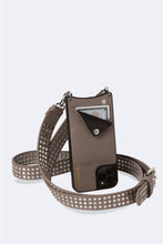 Load image into Gallery viewer, Callie Pebble Leather Crossbody Bandolier - Grey/Silver
