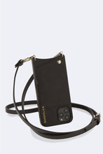 Load image into Gallery viewer, Emma Vegan Leather Crossbody Bandolier - Black/Gold
