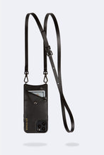 Load image into Gallery viewer, Emma Vegan Leather Crossbody Bandolier - Black/Pewter
