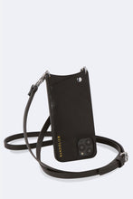 Load image into Gallery viewer, Emma Vegan Leather Crossbody Bandolier - Black/Silver
