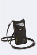 Load image into Gallery viewer, Emma Vegan Leather Crossbody Bandolier - Black/Silver
