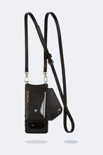 Load image into Gallery viewer, Gemma Samsung 10 Series Side Slot Pebble Leather Crossbody Bandolier - Black/Gold
