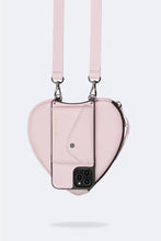 Load image into Gallery viewer, Heart Pebble Leather Zip Pouch - Primrose/Silver
