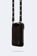 Load image into Gallery viewer, Roxanne Velvet Expanded Zip Pouch - Black Velvet/Pewter

