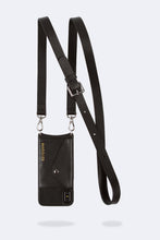 Load image into Gallery viewer, Hailey Side Slot Leather Crossbody Bandolier - Black/Silver
