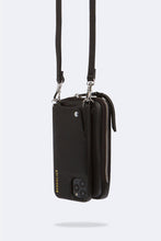 Load image into Gallery viewer, Medium Pebble Leather Expanded Zip Pouch - Black/Silver
