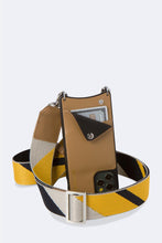 Load image into Gallery viewer, Bella Crossbody Smooth Leather Bandolier - Navy/Yellow/Silver
