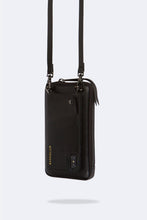 Load image into Gallery viewer, Vegan Leather Expanded Zip Pouch - Black/Pewter
