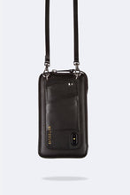Load image into Gallery viewer, Vegan Leather Expanded Zip Pouch - Black/Silver
