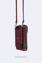 Load image into Gallery viewer, Pebble Leather Expanded Zip Pouch - Wine/Silver
